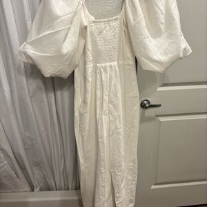 H&M White Puff Sleeve Dress